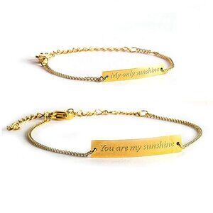 Mommy And Me Mother Daughter You Are My Sunshine Duo Bar Bracelet Set NEW